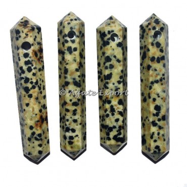 Dalmatian Jasper Double Point Focal Pendants