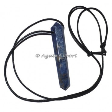 Sodalite Double Point Focal Pendants with Lather Cord