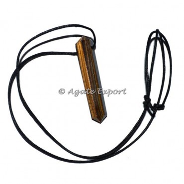 Tiger Eye Double Point Focal Pendants with Lather Cord