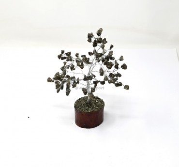 Pyrite 100 Chips Silver Wire Tree
