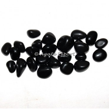 Black Agate High Polished Tumbled Stone