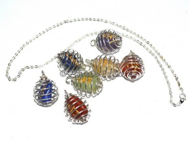 Chakra Sanskrit Tumbled Set With Chain