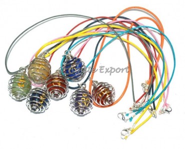 Chakra Sanskrit Tumbled Set With Lather Cord