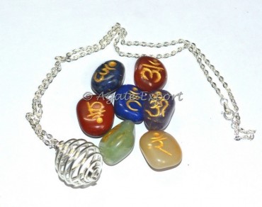 Chakra Sanskrit Stone Set With Chain