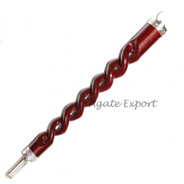 Spiral Red Wood Healing Wands