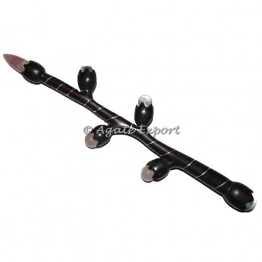 Antique Wooden Wands With Lotus Gemstones