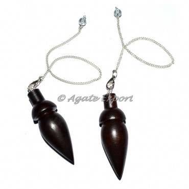 Rose Wood Drop Cut Pendulums
