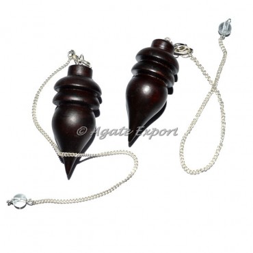 Rose Wood Drop Carved Pendulums