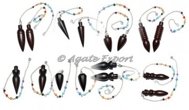 Mix Rose Wood Chakra Chain Pendulums