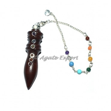 Rose Wood Bullet Chakra Cab Pendulums
