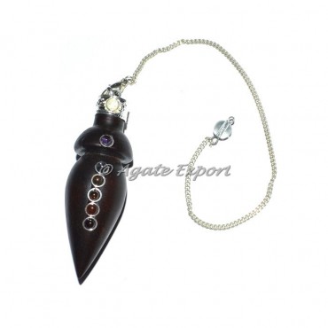 Rose Wood Isis Chakra Cab Pendulums