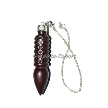 Rose Wood Long Cone Chakra Pendulums