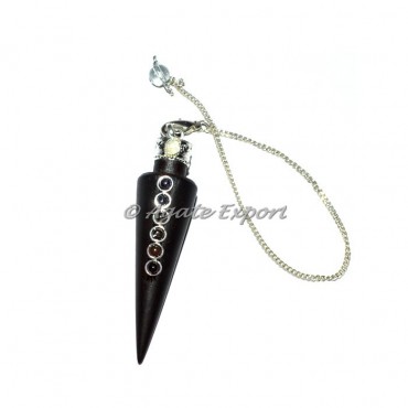 Rose Wood Chakra Cab with Chakra Chain Pendulums
