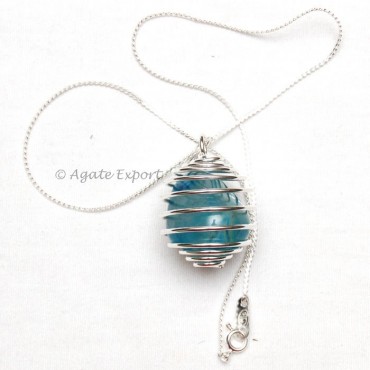 Blue Onyx Tumbled Wrap Pendant