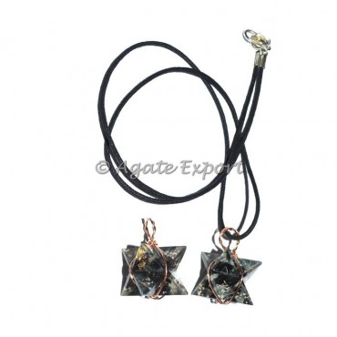 Black Tourmaline Merkaba Wrap Pendants