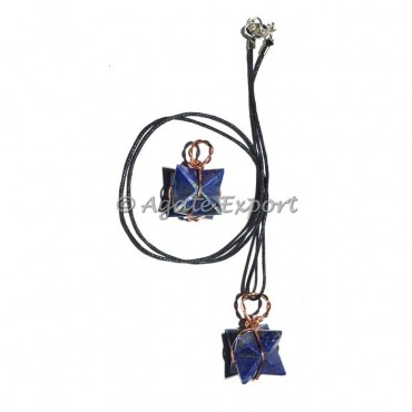 Lapis Lazuli Merkaba Wrap Pendants