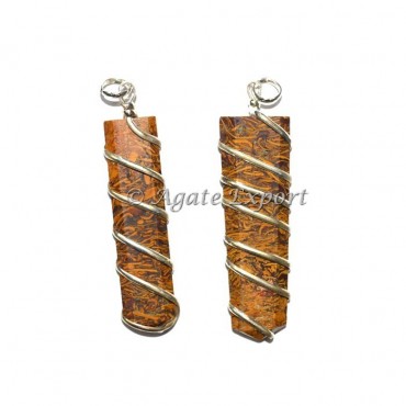 Calligraphy Stone Flate Pencil Wrap Pendants