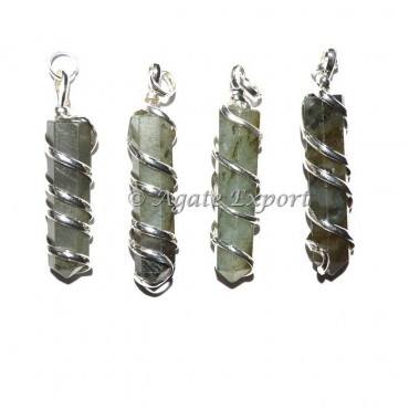 Labrodrite Pencil Wrap Pendants