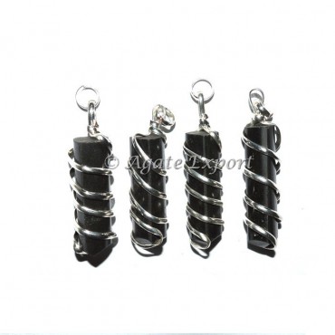 Tourmaline Pencil Wrap Pendants