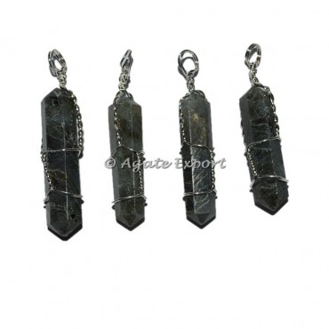 Labrodrite Double Point Wrap Pendants
