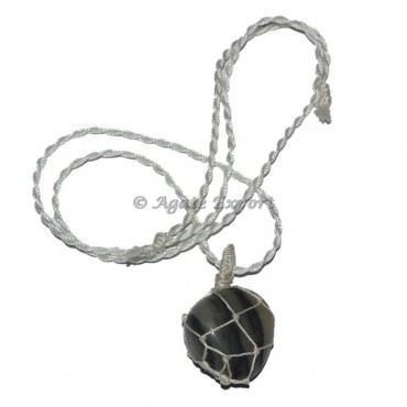 Black Onyx Sulemani Stone Wire Wrap Pendant