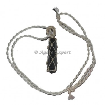 Black Agate Pencil Wire Wrap Pendants