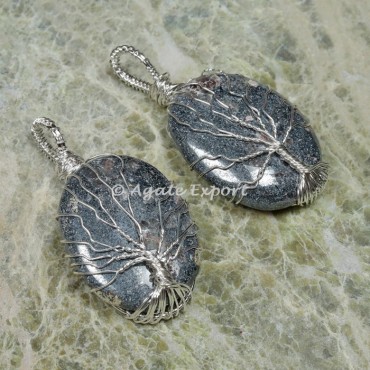 Hematite Silver Wire Wrapped Pendants