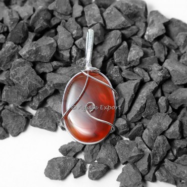 Red Carnelian Wire Wraped Healing Pendants