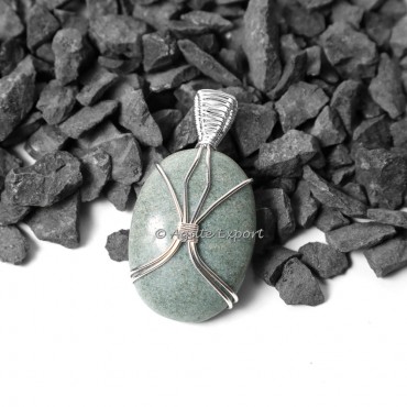 Grey Aventurine Wire Wrap Healing Pendants