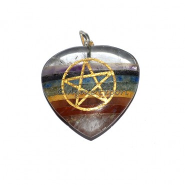 Pentagram Chakra Pendants With Crystal Quartz