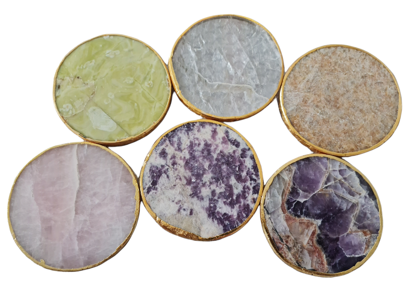 Assorted Gemstone Agate Coasters